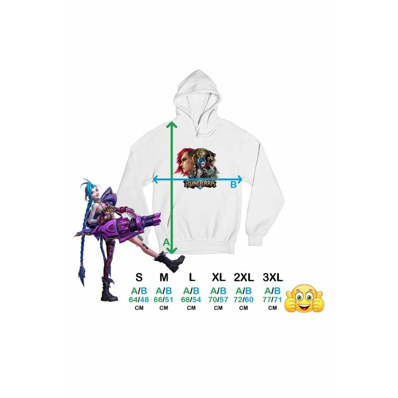 Fashion, accesorii si bijuterii - Femei - Imbracaminte femei - Hanorace femei - Hanorac Femei Runeterra Jinx Vi Arcane, alb, marime 2XL - Infinity.ro