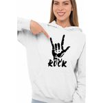 Fashion, accesorii si bijuterii - Femei - Imbracaminte femei - Hanorace femei - Hanorac Femei Rock Hand Metallica AC/DC Led Zeppelin, alb, marime 2XL - Infinity.ro