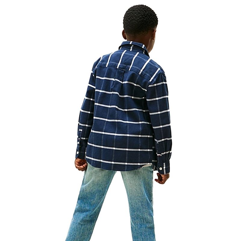 Fashion, accesorii si bijuterii - Copii - Imbracaminte copii - Bluze si camasi copii - Camasa baieti Tommy Hilfiger KB0KB10096T 10 ani 140 CM Albastru - Infinity.ro