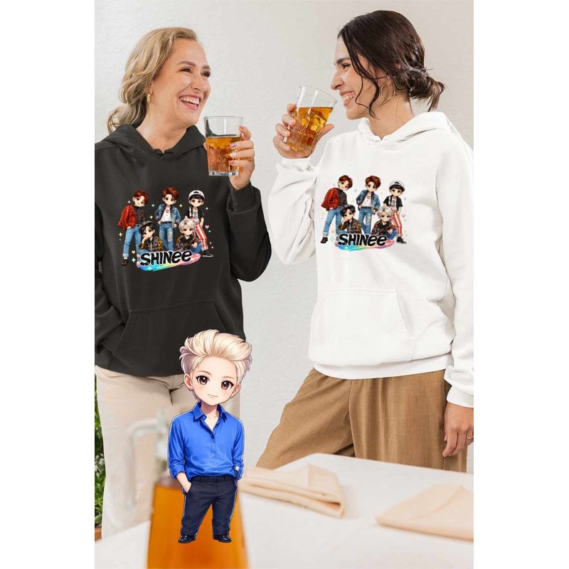 Fashion, accesorii si bijuterii - Femei - Imbracaminte femei - Hanorace femei - Hanorac Femei Shinee Kpop All Gang, alb, marime 2XL - Infinity.ro