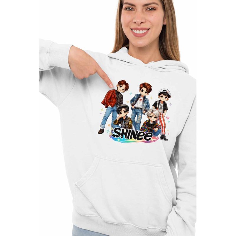 Fashion, accesorii si bijuterii - Femei - Imbracaminte femei - Hanorace femei - Hanorac Femei Shinee Kpop All Gang, alb, marime 2XL - Infinity.ro
