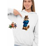 Fashion, accesorii si bijuterii - Femei - Imbracaminte femei - Hanorace femei - Hanorac Femei Simon Alvin Alvinnn Veverita, alb, marime 2XL - Infinity.ro