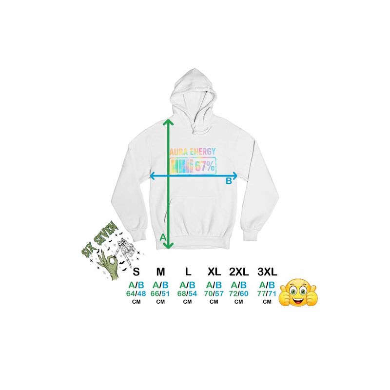 Fashion, accesorii si bijuterii - Femei - Imbracaminte femei - Hanorace femei - Hanorac Femei Six Seven Aura Energy 67, alb, marime 2XL - Infinity.ro