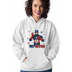 Fashion, accesorii si bijuterii - Femei - Imbracaminte femei - Hanorace femei - Hanorac Femei Six Seven Captain America 67 Marvel Superhero, alb, marime 2XL - Infinity.ro