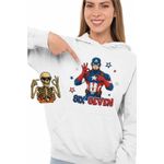 Fashion, accesorii si bijuterii - Femei - Imbracaminte femei - Hanorace femei - Hanorac Femei Six Seven Captain America 67 Marvel Superhero, alb, marime 2XL - Infinity.ro