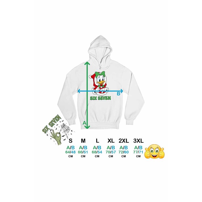 Fashion, accesorii si bijuterii - Femei - Imbracaminte femei - Hanorace femei - Hanorac Femei Six Seven Daisy Craciun Donald Duck Mickey Mouse, alb, marime 2XL - Infinity.ro