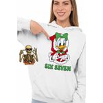 Fashion, accesorii si bijuterii - Femei - Imbracaminte femei - Hanorace femei - Hanorac Femei Six Seven Daisy Craciun Donald Duck Mickey Mouse, alb, marime 2XL - Infinity.ro