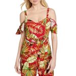Fashion, accesorii si bijuterii - Femei - Imbracaminte femei - Salopete femei - Salopeta Guess cu imprimeu tropical si croiala wide leg S INTL Multicolor - Infinity.ro