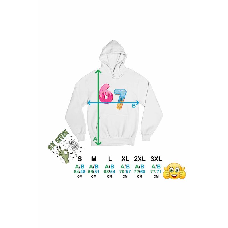 Fashion, accesorii si bijuterii - Femei - Imbracaminte femei - Hanorace femei - Hanorac Femei Six Seven Gogosi Crema Ciocolata, alb, marime 2XL - Infinity.ro