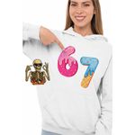 Fashion, accesorii si bijuterii - Femei - Imbracaminte femei - Hanorace femei - Hanorac Femei Six Seven Gogosi Crema Ciocolata, alb, marime 2XL - Infinity.ro