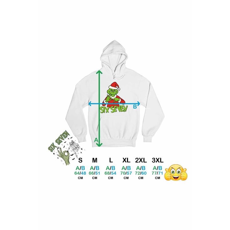 Fashion, accesorii si bijuterii - Femei - Imbracaminte femei - Hanorace femei - Hanorac Femei Six Seven Grinch Craciun, alb, marime 2XL - Infinity.ro