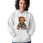 Fashion, accesorii si bijuterii - Femei - Imbracaminte femei - Hanorace femei - Hanorac Femei Six Seven Horror Chucky 67 Halloween, alb, marime 2XL - Infinity.ro