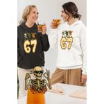 Fashion, accesorii si bijuterii - Femei - Imbracaminte femei - Hanorace femei - Hanorac Femei Six Seven Halloween Horror 67, alb, marime 2XL - Infinity.ro
