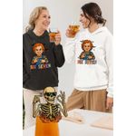 Fashion, accesorii si bijuterii - Femei - Imbracaminte femei - Hanorace femei - Hanorac Femei Six Seven Horror Chucky 67 Halloween, alb, marime 2XL - Infinity.ro