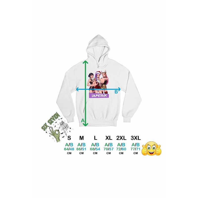 Fashion, accesorii si bijuterii - Femei - Imbracaminte femei - Hanorace femei - Hanorac Femei Six Seven Huntrix 67 Demon Hunters Kpop, alb, marime 2XL - Infinity.ro