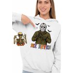 Fashion, accesorii si bijuterii - Femei - Imbracaminte femei - Hanorace femei - Hanorac Femei Six Seven Jason Voorhees 67 Halloween, alb, marime 2XL - Infinity.ro