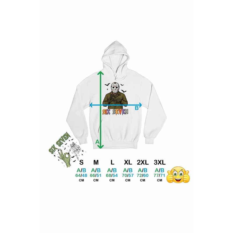 Fashion, accesorii si bijuterii - Femei - Imbracaminte femei - Hanorace femei - Hanorac Femei Six Seven Jason Voorhees 67 Halloween, alb, marime 2XL - Infinity.ro