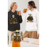 Fashion, accesorii si bijuterii - Femei - Imbracaminte femei - Hanorace femei - Hanorac Femei Six Seven Jason Voorhees 67 Halloween, alb, marime 2XL - Infinity.ro