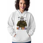 Fashion, accesorii si bijuterii - Femei - Imbracaminte femei - Hanorace femei - Hanorac Femei Six Seven Jason Voorhees 67 Halloween, alb, marime 2XL - Infinity.ro