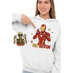 Fashion, accesorii si bijuterii - Femei - Imbracaminte femei - Hanorace femei - Hanorac Femei Six Seven Iron Man 67 Marvel Superhero, alb, marime 2XL - Infinity.ro