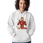 Fashion, accesorii si bijuterii - Femei - Imbracaminte femei - Hanorace femei - Hanorac Femei Six Seven Iron Man 67 Marvel Superhero, alb, marime 2XL - Infinity.ro