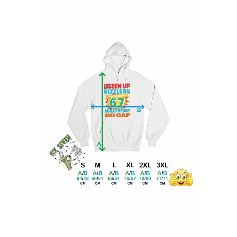 Fashion, accesorii si bijuterii - Femei - Imbracaminte femei - Hanorace femei - Hanorac Femei Six Seven Listen Up Rizzlers 67, alb, marime 2XL - Infinity.ro
