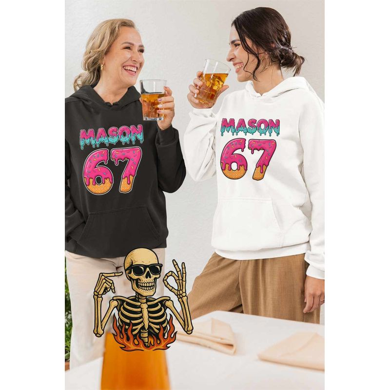 Fashion, accesorii si bijuterii - Femei - Imbracaminte femei - Hanorace femei - Hanorac Femei Six Seven Mason Creme Ciocolata 67, alb, marime 2XL - Infinity.ro