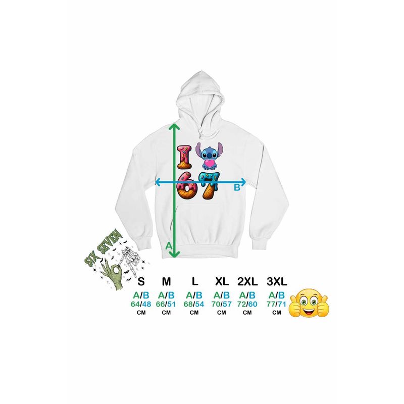 Fashion, accesorii si bijuterii - Femei - Imbracaminte femei - Hanorace femei - Hanorac Femei Six Seven Love Stitch Ciocolata Valentines Day 67, alb, marime 2XL - Infinity.ro