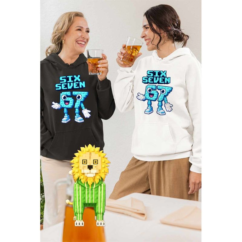Fashion, accesorii si bijuterii - Femei - Imbracaminte femei - Hanorace femei - Hanorac Femei Six Seven Meme Roblox 67 Sase Sapte Steal a Brainrot , alb, marime 2XL - Infinity.ro