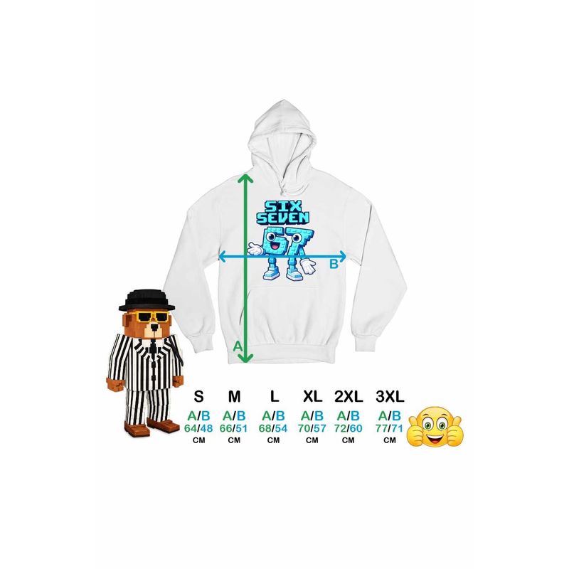 Fashion, accesorii si bijuterii - Femei - Imbracaminte femei - Hanorace femei - Hanorac Femei Six Seven Meme Roblox 67 Sase Sapte Steal a Brainrot , alb, marime 2XL - Infinity.ro