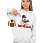 Fashion, accesorii si bijuterii - Femei - Imbracaminte femei - Hanorace femei - Hanorac Femei Six Seven Om de Zapada Craciun 67, alb, marime 2XL - Infinity.ro