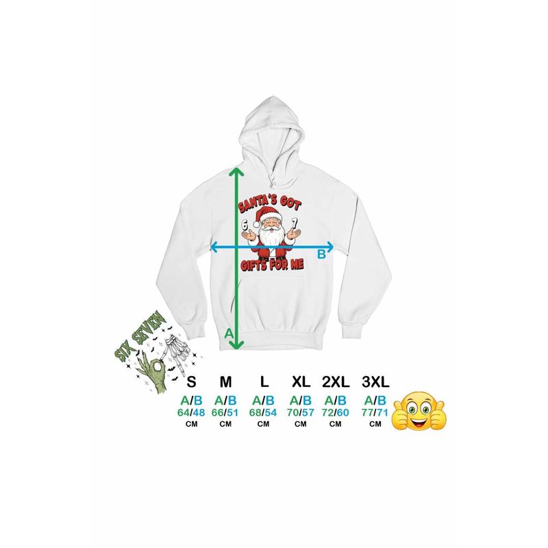 Fashion, accesorii si bijuterii - Femei - Imbracaminte femei - Hanorace femei - Hanorac Femei Six Seven Mos Craciun, alb, marime 2XL - Infinity.ro