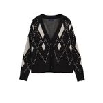 Fashion, accesorii si bijuterii - Femei - Imbracaminte femei - Pulovere femei - Cardigan dama  Gant 4805175 S INTL Negru - Infinity.ro