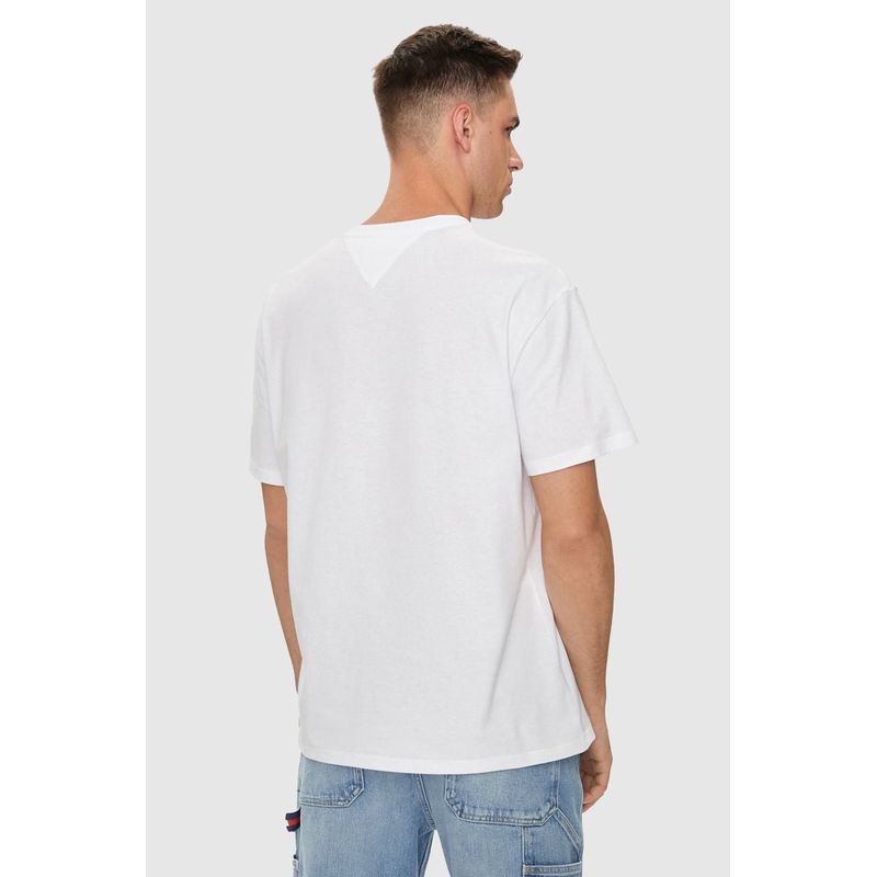 Fashion, accesorii si bijuterii - Barbati - Imbracaminte - Tricouri si bluze barbati - Tricou barbati Tommy Jeans DM0DM18528 S INTL Alb - Infinity.ro