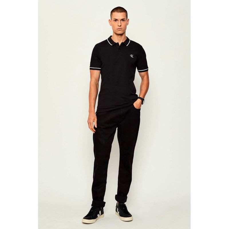 Fashion, accesorii si bijuterii - Barbati - Imbracaminte - Tricouri si bluze barbati - Tricou polo Calvin Klein Jeans J30J315603 M INTL Negru - Infinity.ro