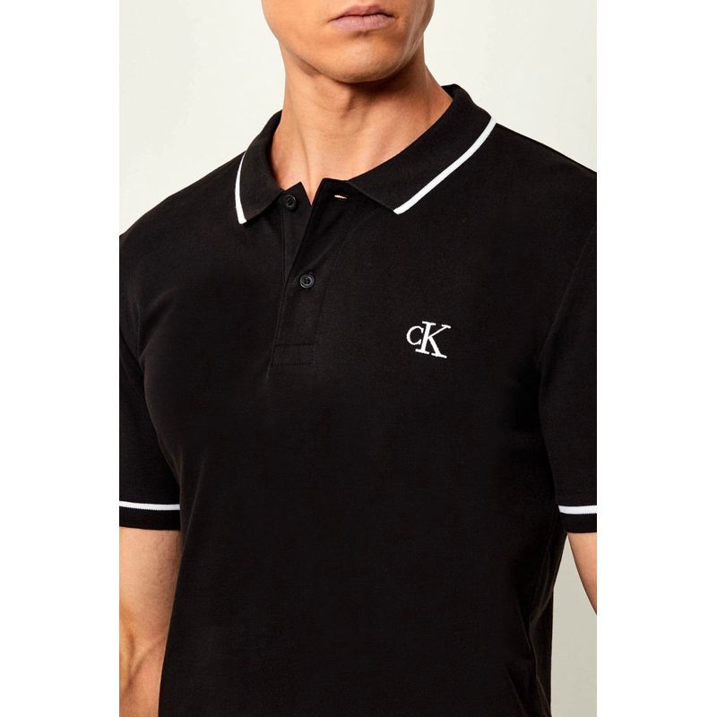 Fashion, accesorii si bijuterii - Barbati - Imbracaminte - Tricouri si bluze barbati - Tricou polo Calvin Klein Jeans J30J315603 M INTL Negru - Infinity.ro