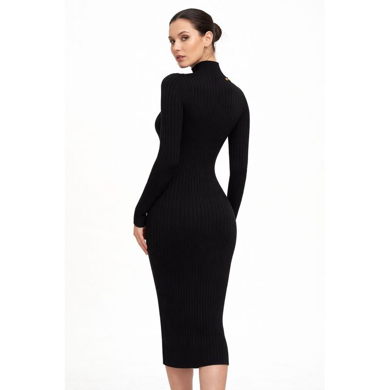Fashion, accesorii si bijuterii - Femei - Imbracaminte femei - Rochii femei - Rochie Bodycon Midi Guess Q4RK02 Negru S INTL - Infinity.ro
