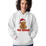 Fashion, accesorii si bijuterii - Femei - Imbracaminte femei - Hanorace femei - Hanorac Femei Six Seven Omul de Turta Dulce Craciun, alb, marime 2XL - Infinity.ro