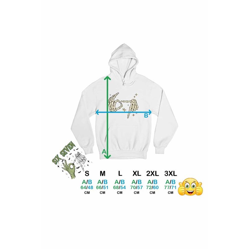 Fashion, accesorii si bijuterii - Femei - Imbracaminte femei - Hanorace femei - Hanorac Femei Six Seven Schelet Maini 67 Meme, alb, marime 2XL - Infinity.ro