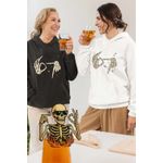 Fashion, accesorii si bijuterii - Femei - Imbracaminte femei - Hanorace femei - Hanorac Femei Six Seven Schelet Maini 67 Meme, alb, marime 2XL - Infinity.ro