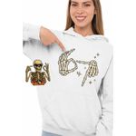 Fashion, accesorii si bijuterii - Femei - Imbracaminte femei - Hanorace femei - Hanorac Femei Six Seven Schelet Maini 67 Meme, alb, marime 2XL - Infinity.ro