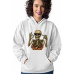 Fashion, accesorii si bijuterii - Femei - Imbracaminte femei - Hanorace femei - Hanorac Femei Six Seven Schelet Horror 67 Halloween, alb, marime 2XL - Infinity.ro