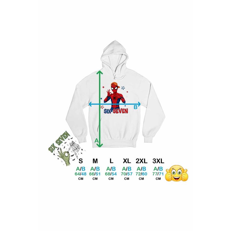 Fashion, accesorii si bijuterii - Femei - Imbracaminte femei - Hanorace femei - Hanorac Femei Six Seven Spiderman 67 Marvel Superhero, alb, marime 2XL - Infinity.ro