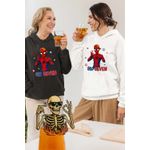 Fashion, accesorii si bijuterii - Femei - Imbracaminte femei - Hanorace femei - Hanorac Femei Six Seven Spiderman 67 Marvel Superhero, alb, marime 2XL - Infinity.ro