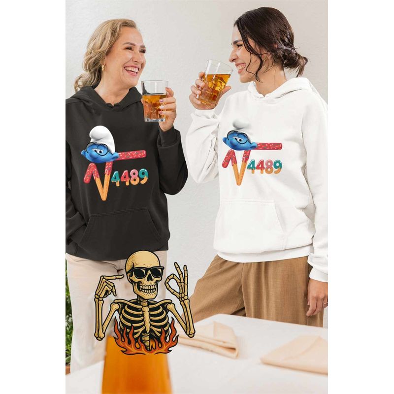 Fashion, accesorii si bijuterii - Femei - Imbracaminte femei - Hanorace femei - Hanorac Femei Six Seven Strumful Istet Strumfii 67, alb, marime 2XL - Infinity.ro