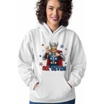 Fashion, accesorii si bijuterii - Femei - Imbracaminte femei - Hanorace femei - Hanorac Femei Six Seven Thor 67 Marvel Superhero, alb, marime 2XL - Infinity.ro