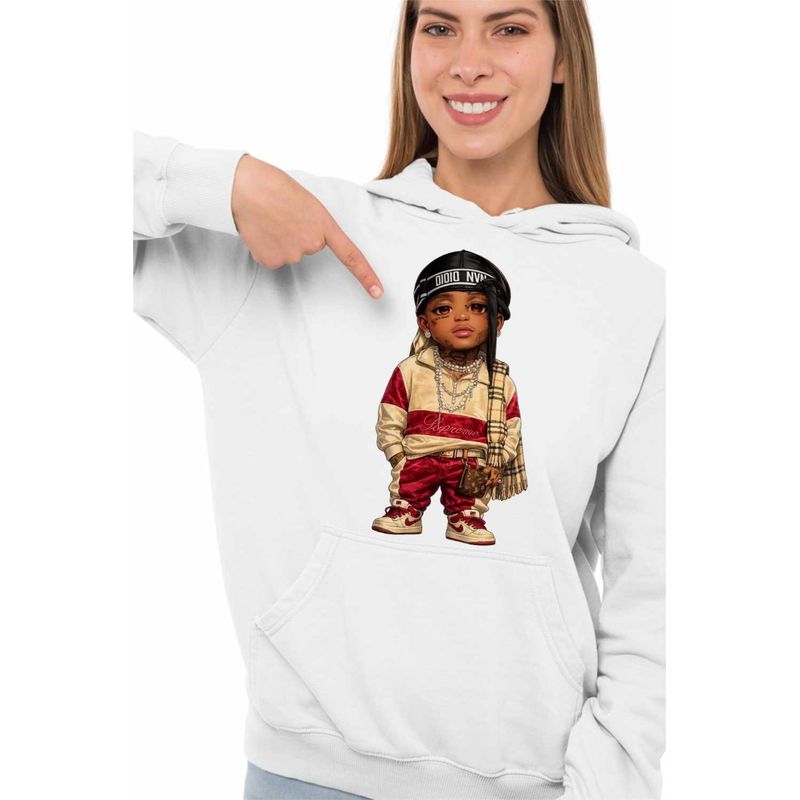 Fashion, accesorii si bijuterii - Femei - Imbracaminte femei - Hanorace femei - Hanorac Femei Ski Mask Chibi The Slump God, alb, marime 2XL - Infinity.ro
