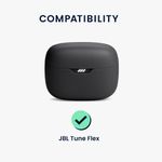 TV, Audio-Video si Foto - Portabile audio - Casti audio - Husa casti Kwmobile pentru JBL Tune Flex, protectie la zgarieturi, Silicon, alb, negru - Infinity.ro