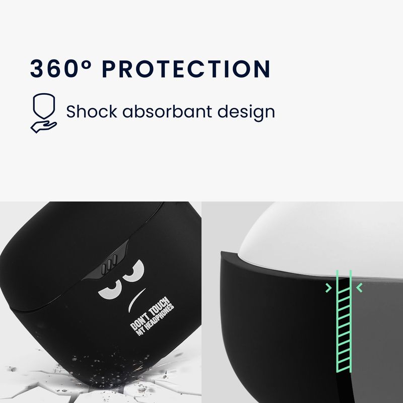 TV, Audio-Video si Foto - Portabile audio - Casti audio - Husa casti Kwmobile pentru JBL Tune Flex, protectie la zgarieturi, Silicon, alb, negru - Infinity.ro