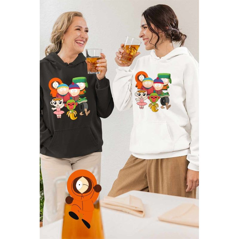 Fashion, accesorii si bijuterii - Femei - Imbracaminte femei - Hanorace femei - Hanorac Femei South Park Brainrot Capucina Bananini Ambalabu Italian, alb, marime 2XL - Infinity.ro